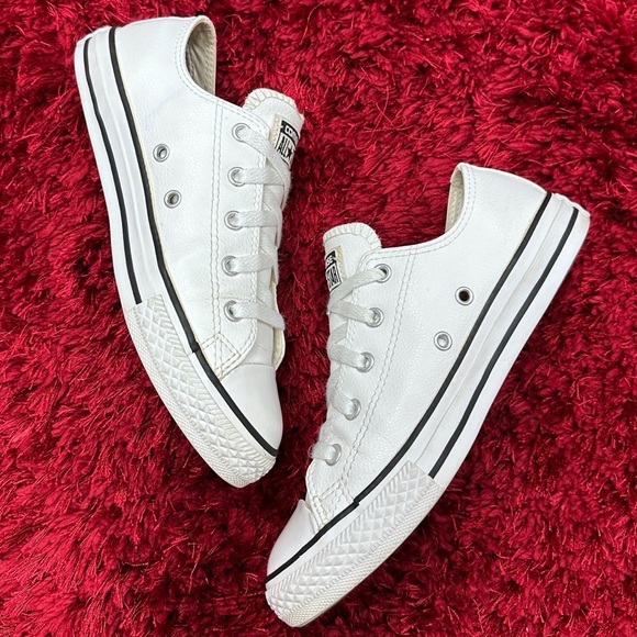 Converse Other - Converse Chuck Taylor All Stars White Leather Women’s 4.5 Junior 3 Low Top